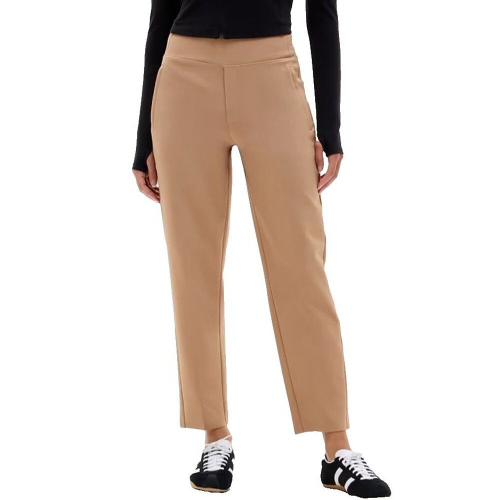 Athleta Endless High Rise Pant Womens 4 NWOT Beige Tapered Travel Career Stretch